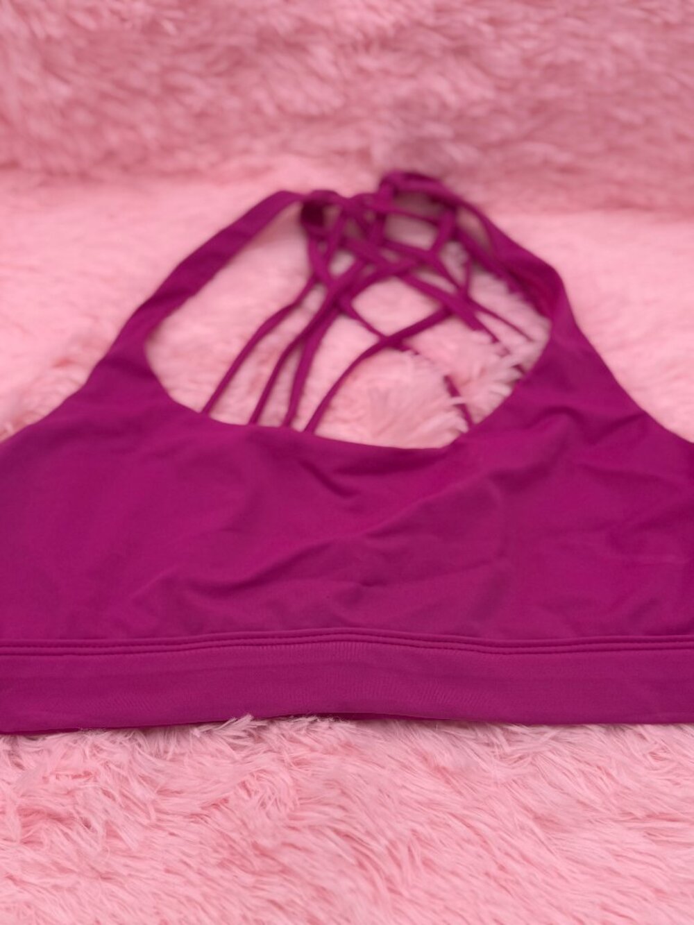Hot Pink Strap Sports Bra